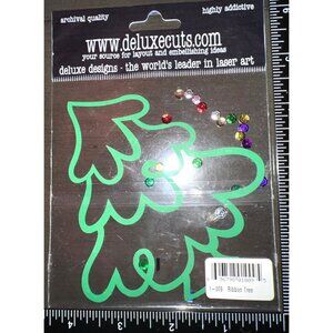 1-009 Ribbon Tree Deluxe Cuts Laser Cut Embellishment With Sequins